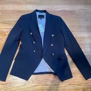 Banana Republic Blue and Silver Blazer with Tailored Silhouette